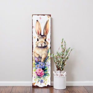 Easter Porch Sign Bunny Entryway Decor | UV Print | Front Porch Plaque | Seasonal Home Decor | 3 Sizes
