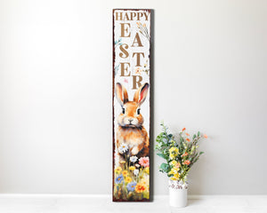 48in Rustic Modern Farmhouse 'Happy Easter' Sign for Front Porch Sign| Easter Outdoor Decor for Front Door