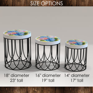 Watercolor Hydrangea Accent Table