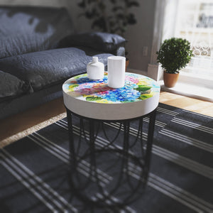 Watercolor Hydrangea Accent Table