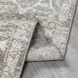 Galey Alix x Livabliss Vintage Oriental Boho Olive/Medium Brown Myrtle Avenue VI Area Rug