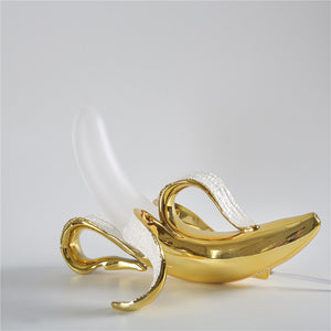 Banana Table Lamp Art Deco Brass Chrome Accent Light