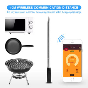 Wireless Bluetooth Meat Thermometer Digital BBQ Grill Oven Smoker Sous Vide