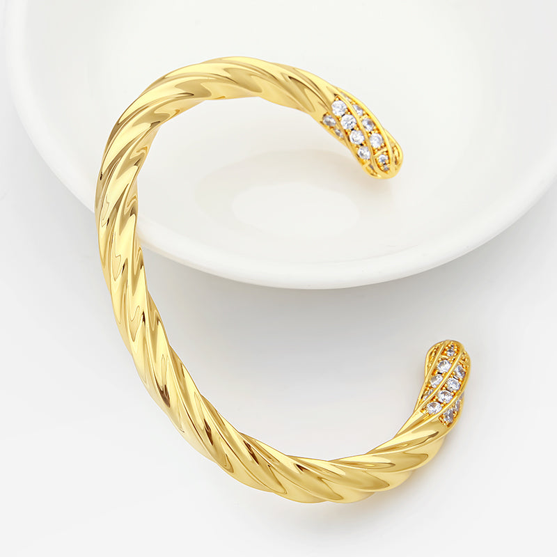 18k Gold-Plated Spiral Bracelet