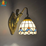 6" Tiffany Style LED Wall Lamp Mermaid Glass Bedroom Living Room Vanity Light