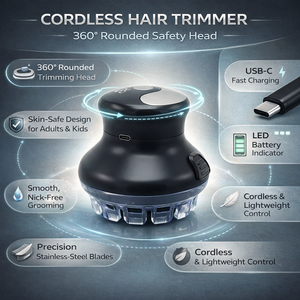 Cordless Hair Trimmer USB-C Rechargeable with Safety Blade