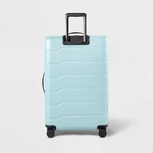 Hardside Medium Checked Suitcase Muddy Aqua - Open
