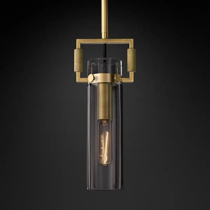 Industrial Brass Glass Pendant Light E26 Edison Ceiling Fixture