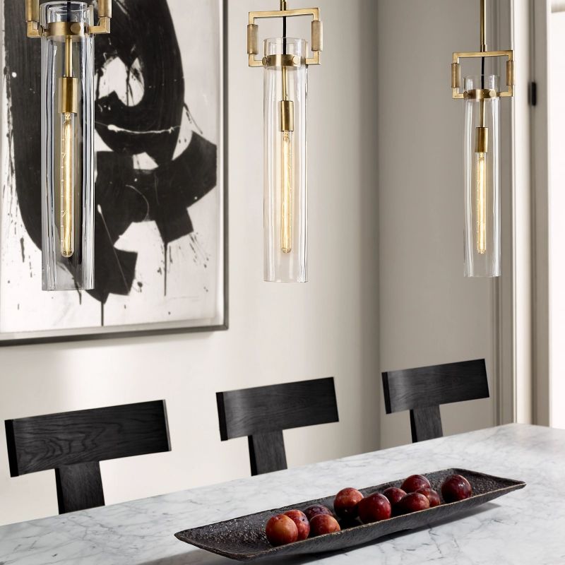 Industrial Brass Glass Pendant Light E26 Edison Ceiling Fixture