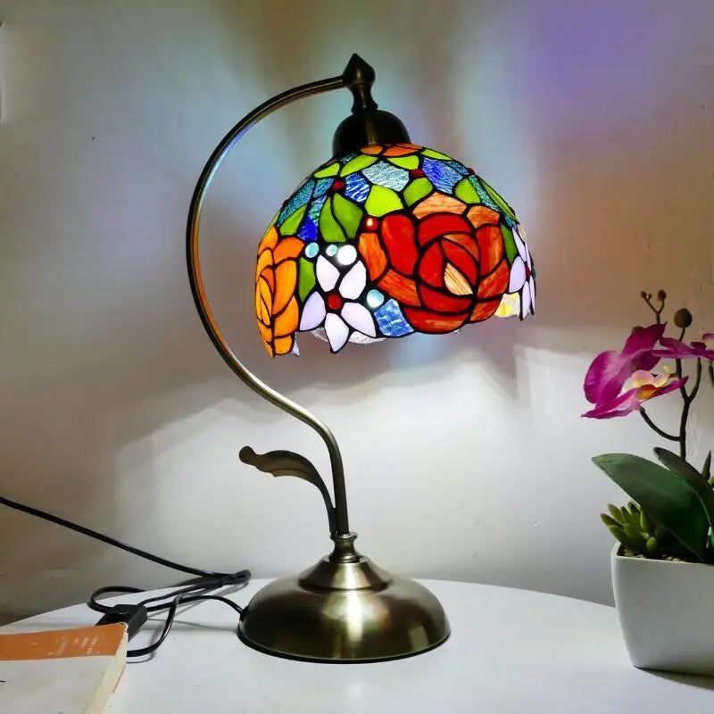 Tiffany Style LED Table Lamp Bedside Bedroom Decorative European E27 Lighting