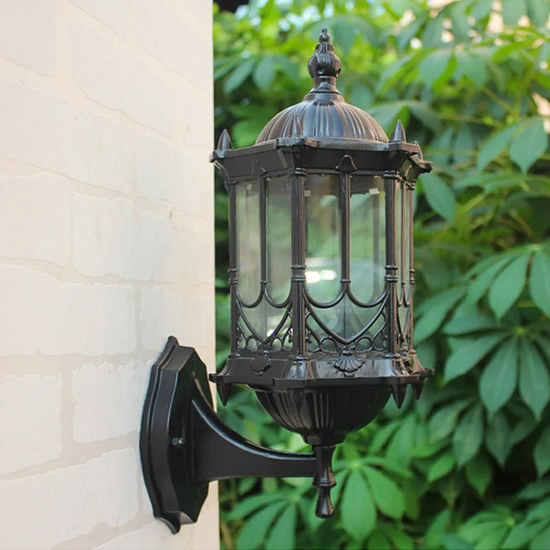 Retro Outdoor Waterproof E27 Wall Lamp Garden Courtyard Villa Balcony Sconce