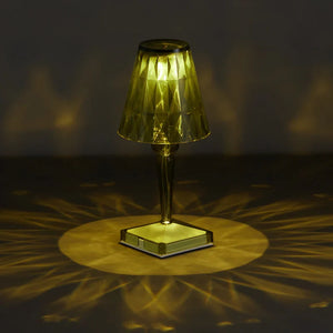 Rechargeable Diamond Table Lamp USB Crystal Bedside Light Acrylic Desk Decor