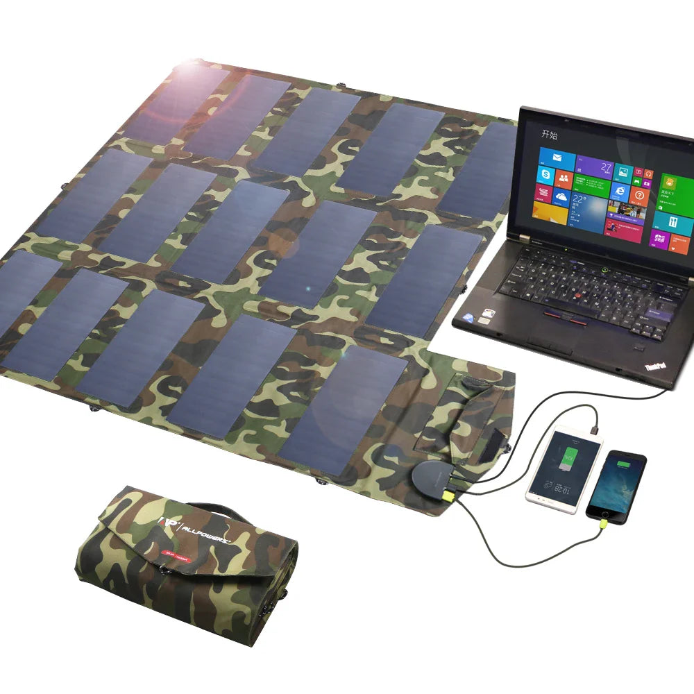100W Portable Foldable Solar Panel Charger 12V 18V for Laptop Phone Camping Travel