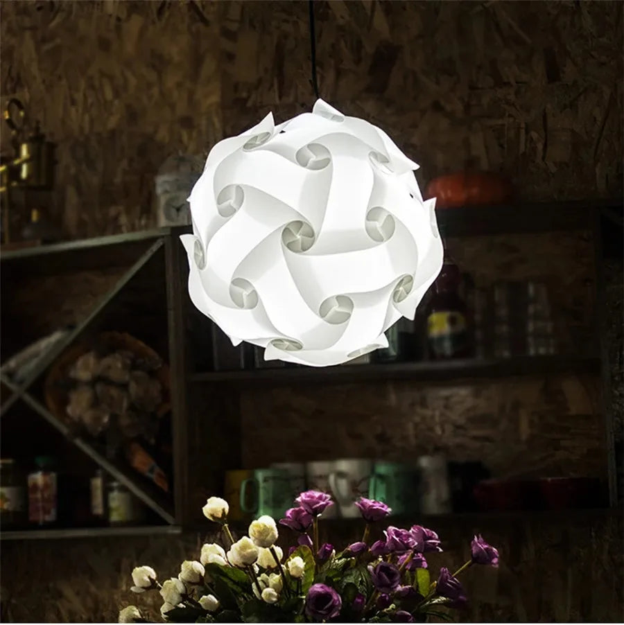Modern DIY Puzzle Pendant Light Nordic Chandelier Hanging Lamp Home Décor Lighting