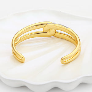 Twisted Knot Double-Layer Cuff Bracelet with Pavé Crystals