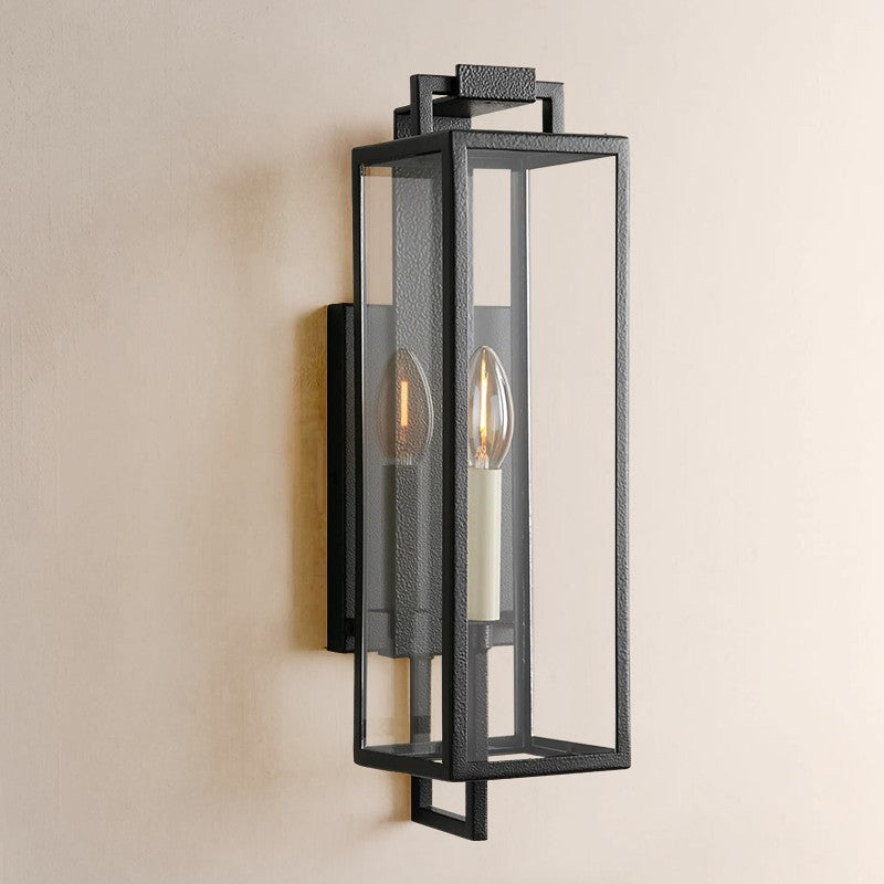 Outdoor Iron Wall Lantern 16.5" E12 Porch Patio Light Fixture
