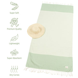 American Soft Linen Turkish Peshtemal Beach Towels, Cotton 4 Pack, 40" x 70" Size, Swim Towels for Beach and Pool Towels