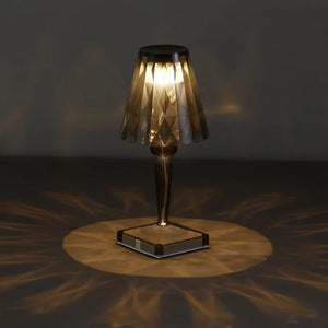 Rechargeable Diamond Table Lamp USB Crystal Bedside Light Acrylic Desk Decor