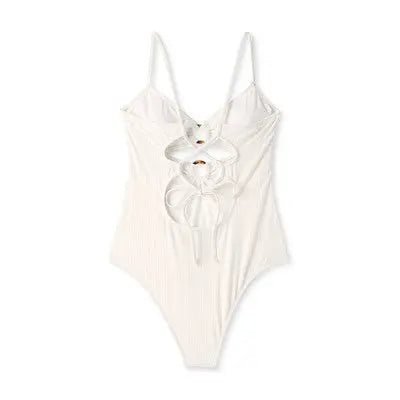 Shade & Shore Women's O-Ring One Piece Swimsuit Back Tie Lace Up Swimwear