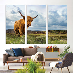 Highland Cattle Wall Art Cow Canvas Print Animal Art