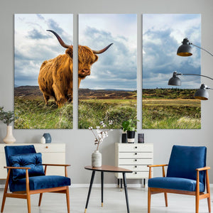 Highland Cattle Wall Art Cow Canvas Print Animal Art