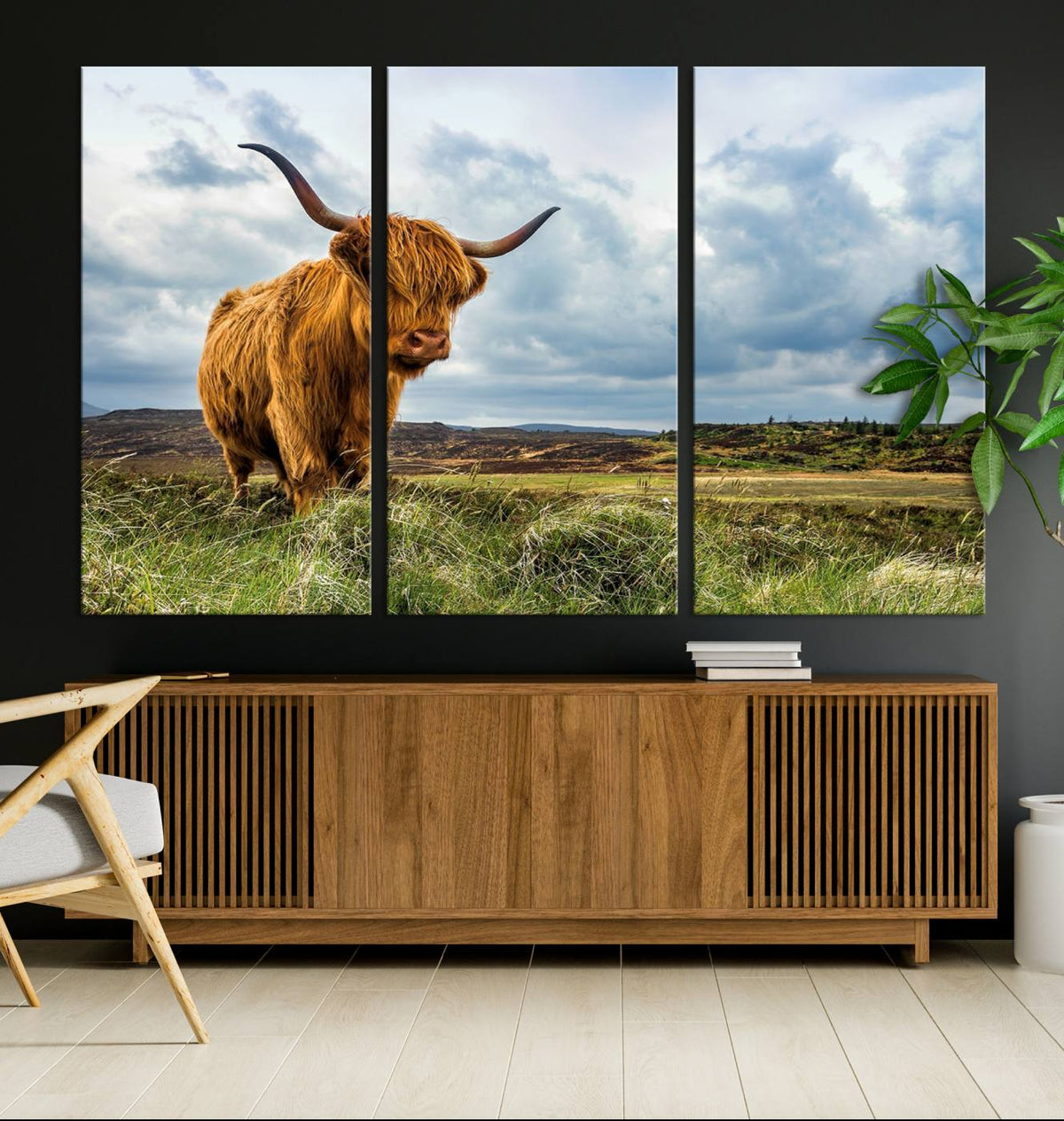 Highland Cattle Wall Art Cow Canvas Print Animal Art