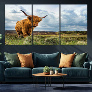 Highland Cattle Wall Art Cow Canvas Print Animal Art