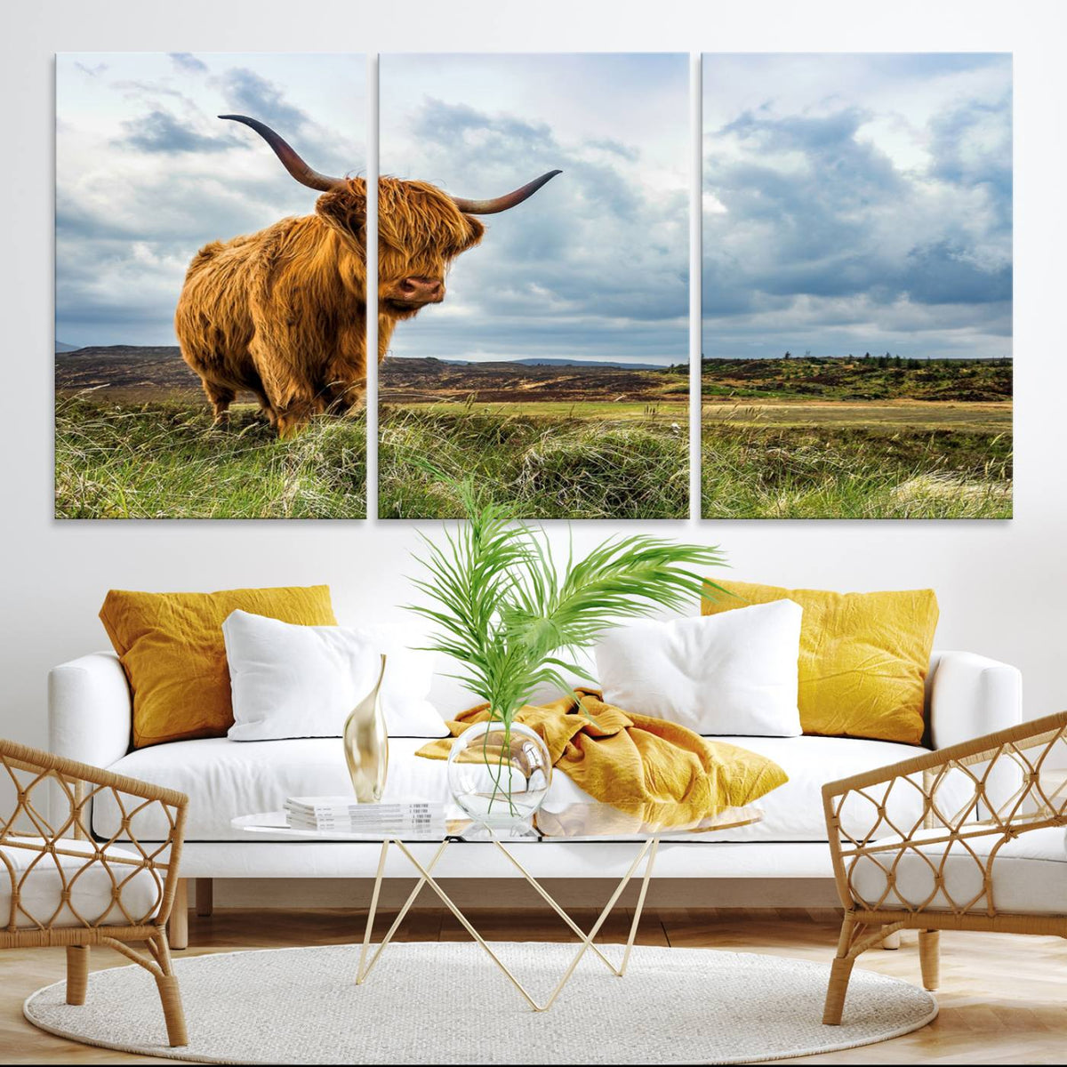Highland Cattle Wall Art Cow Canvas Print Animal Art