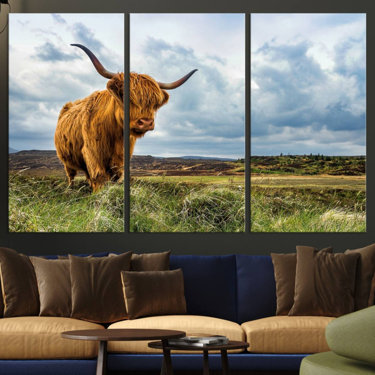 Highland Cattle Wall Art Cow Canvas Print Animal Art