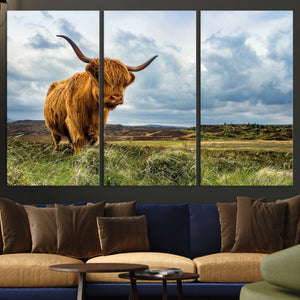 Highland Cattle Wall Art Cow Canvas Print Animal Art