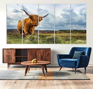 Highland Cattle Wall Art Cow Canvas Print Animal Art