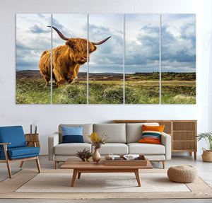 Highland Cattle Wall Art Cow Canvas Print Animal Art