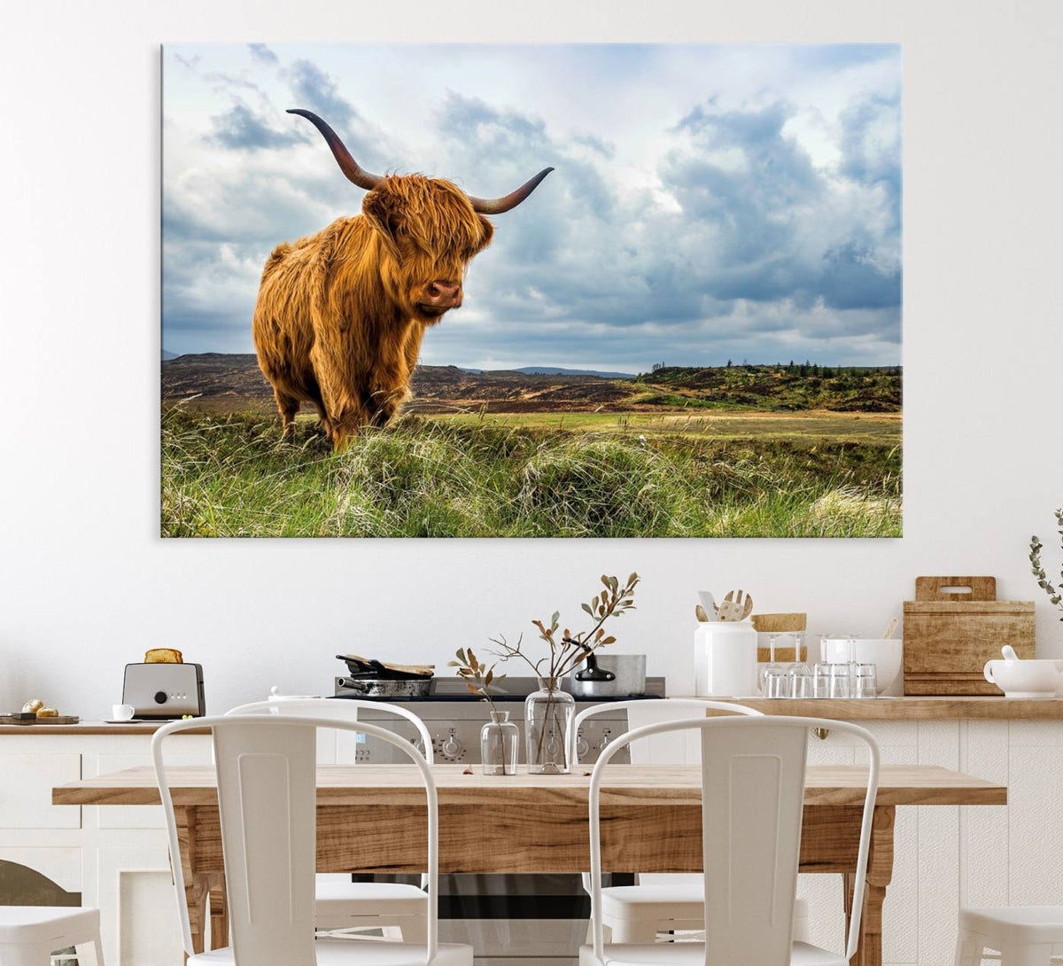 Highland Cattle Wall Art Cow Canvas Print Animal Art