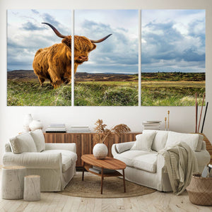 Highland Cattle Wall Art Cow Canvas Print Animal Art