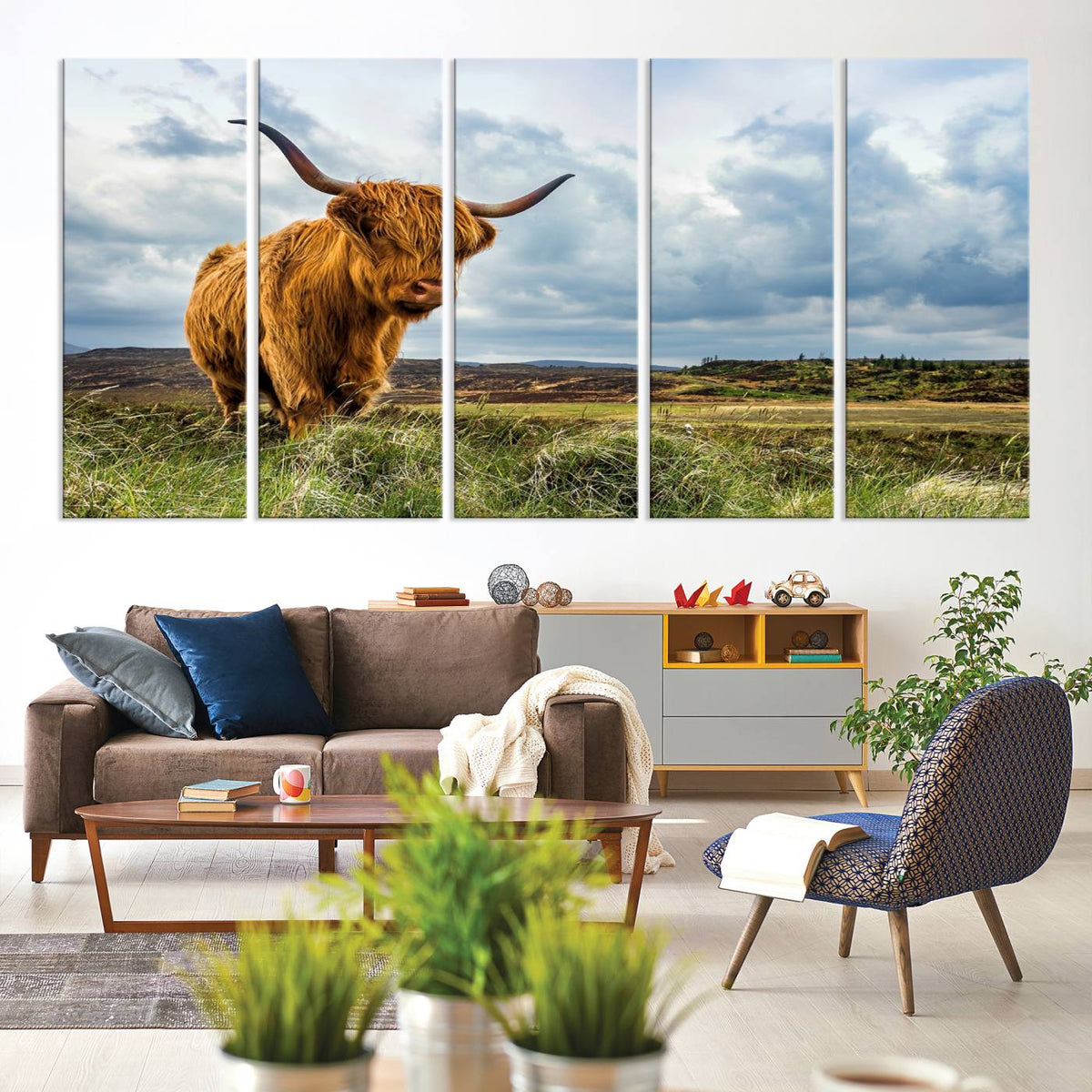 Highland Cattle Wall Art Cow Canvas Print Animal Art