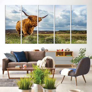 Highland Cattle Wall Art Cow Canvas Print Animal Art