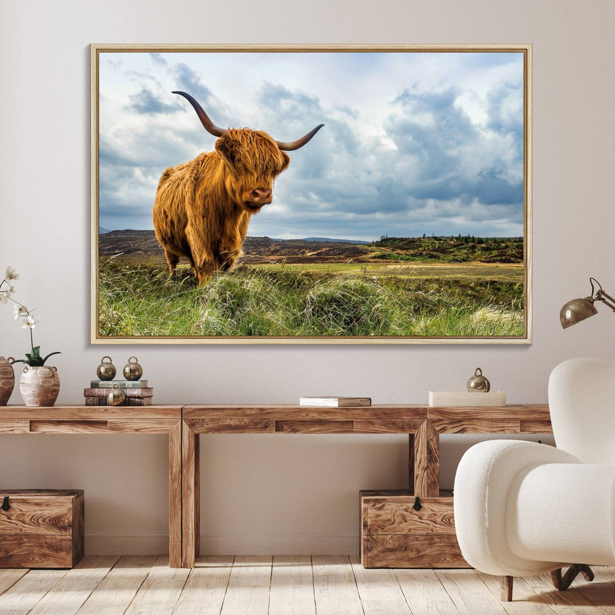 Highland Cattle Wall Art Cow Canvas Print Animal Art