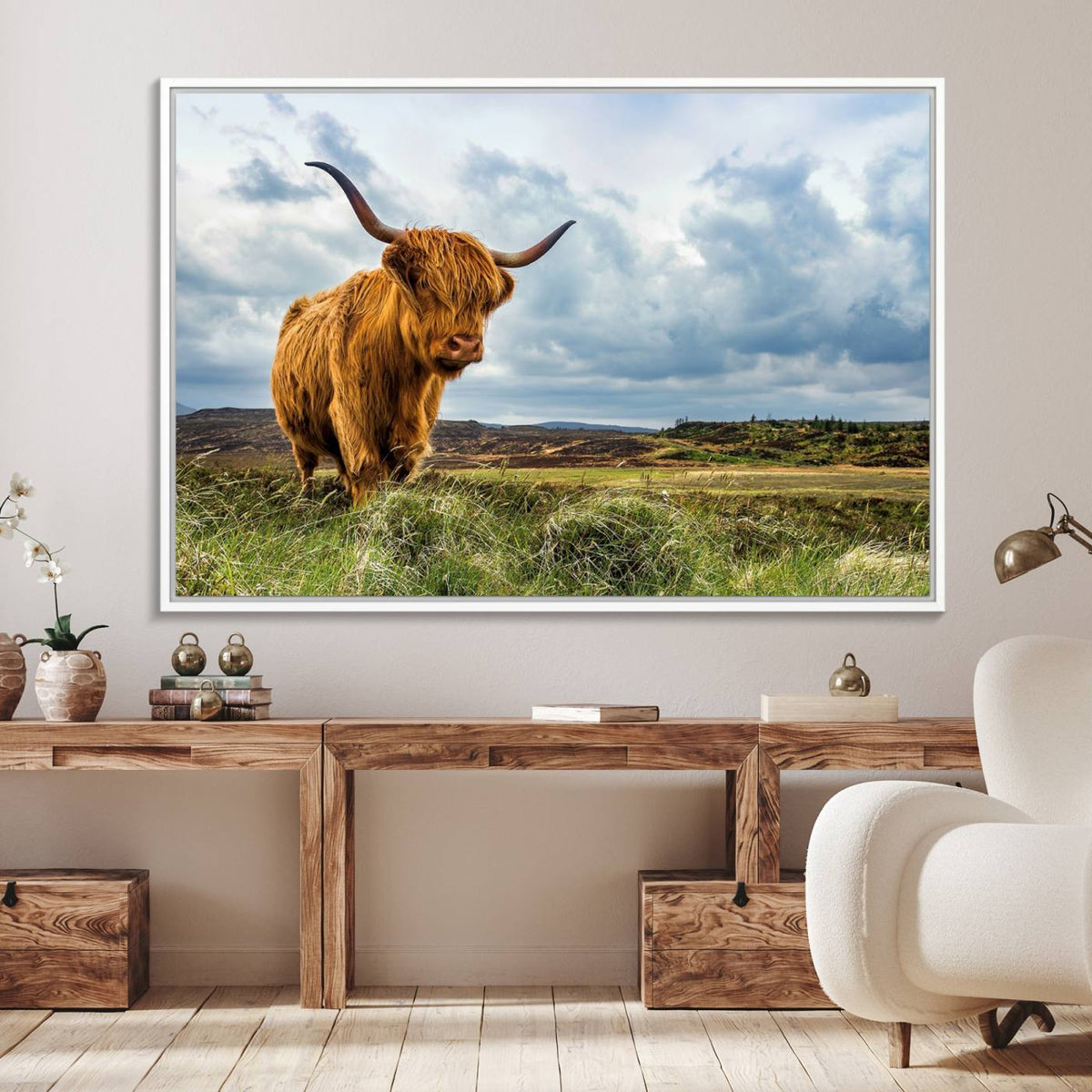 Highland Cattle Wall Art Cow Canvas Print Animal Art