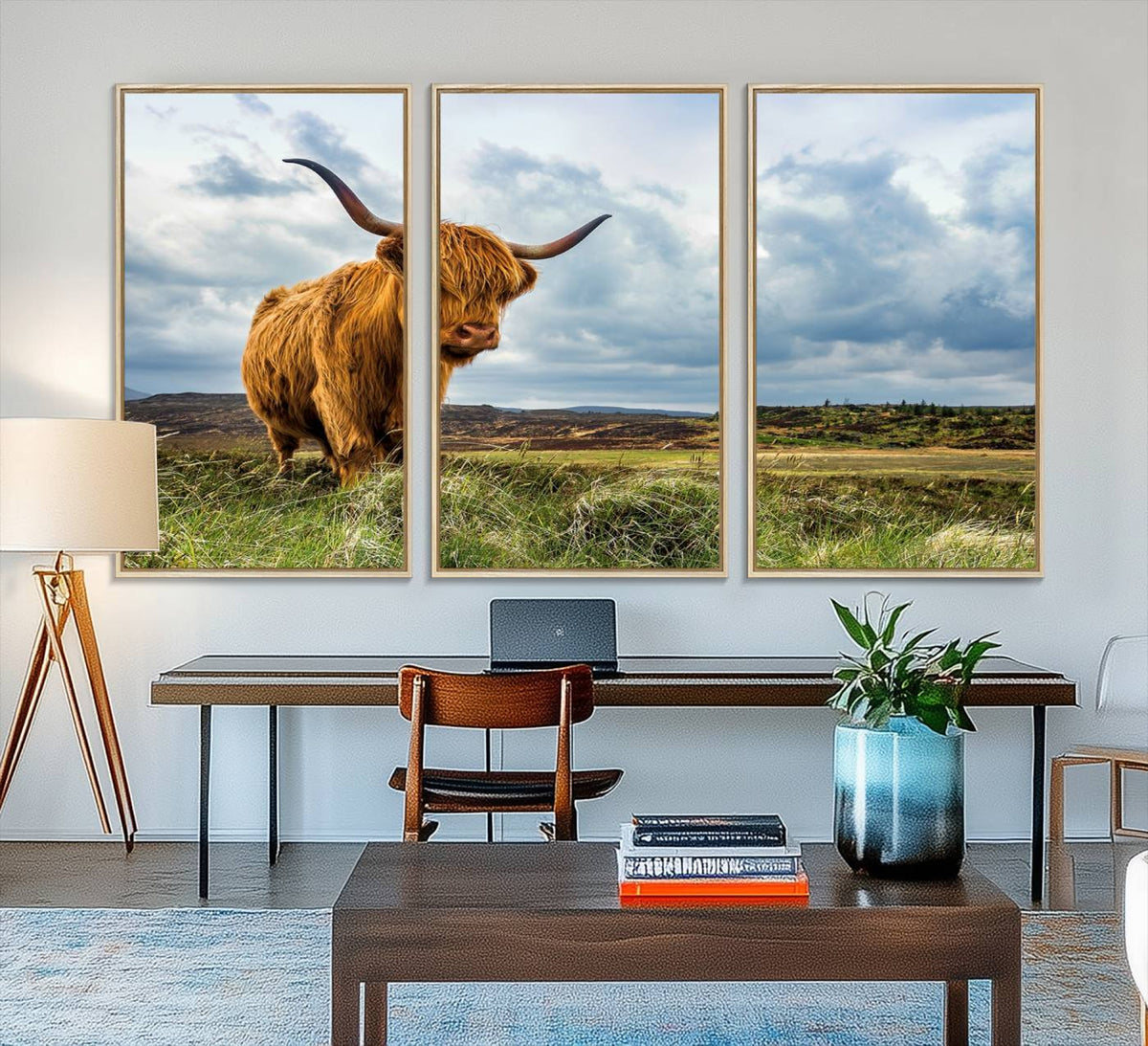 Highland Cattle Wall Art Cow Canvas Print Animal Art