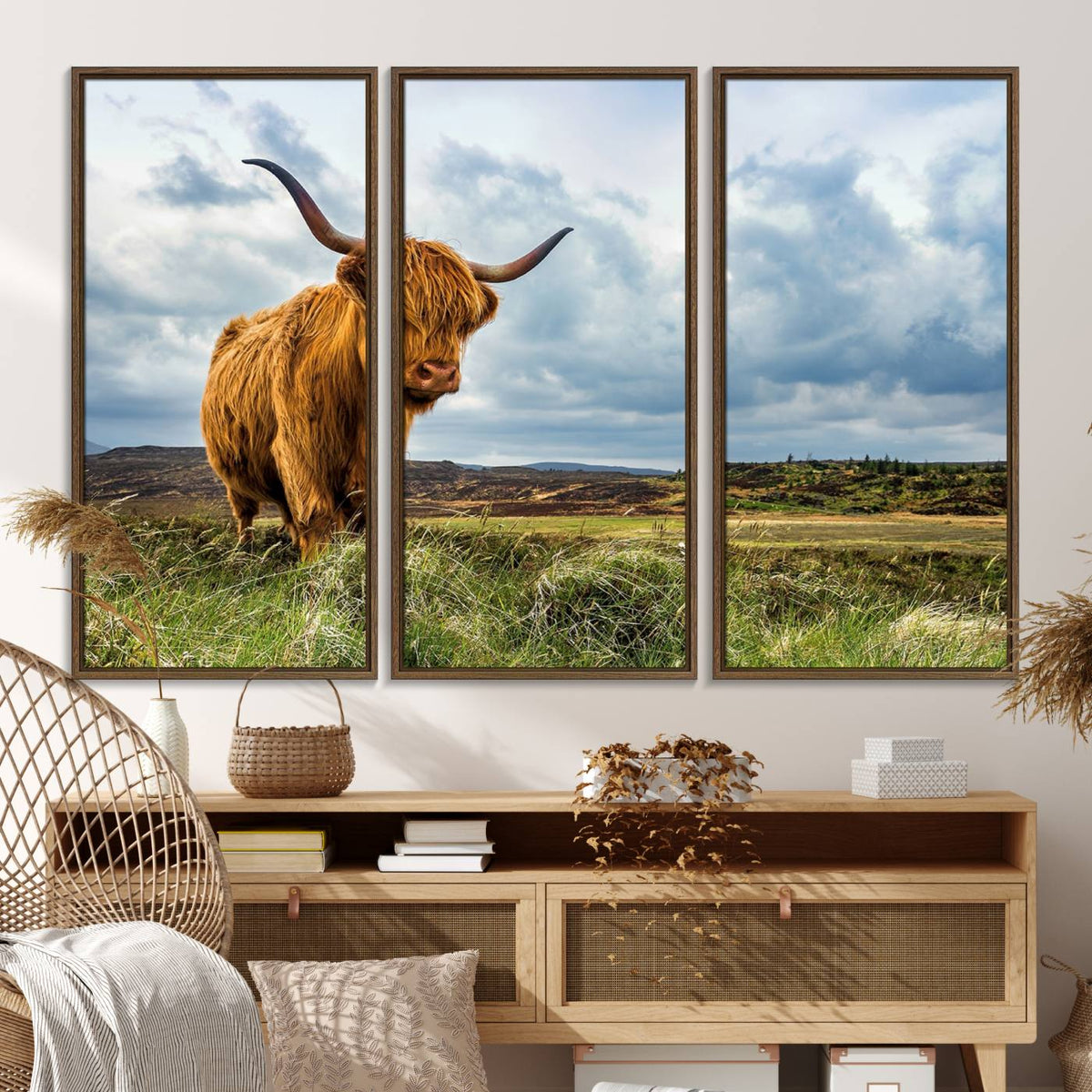 Highland Cattle Wall Art Cow Canvas Print Animal Art