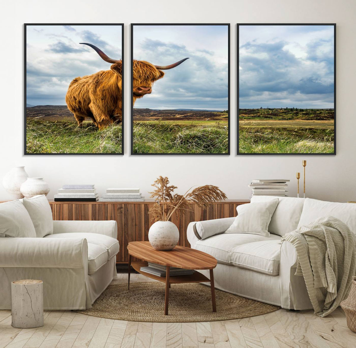 Highland Cattle Wall Art Cow Canvas Print Animal Art