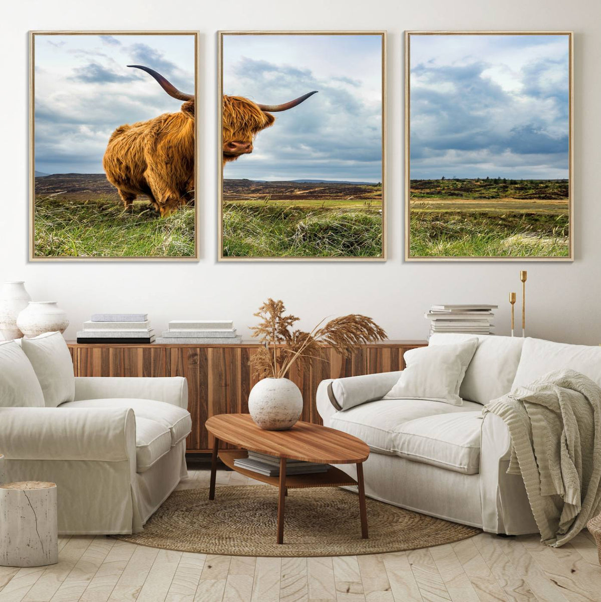 Highland Cattle Wall Art Cow Canvas Print Animal Art