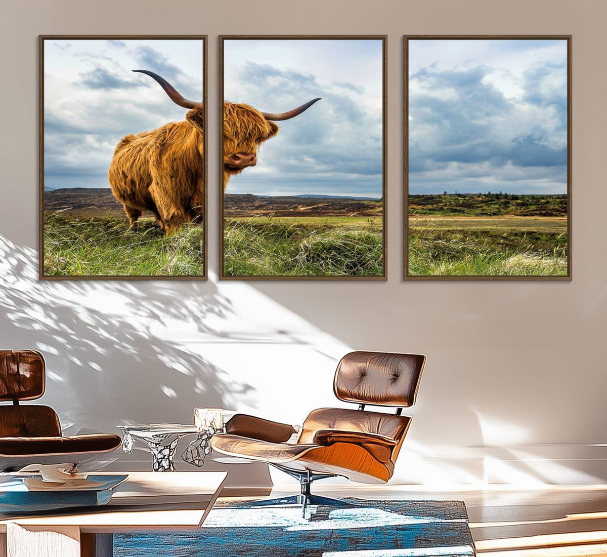 Highland Cattle Wall Art Cow Canvas Print Animal Art