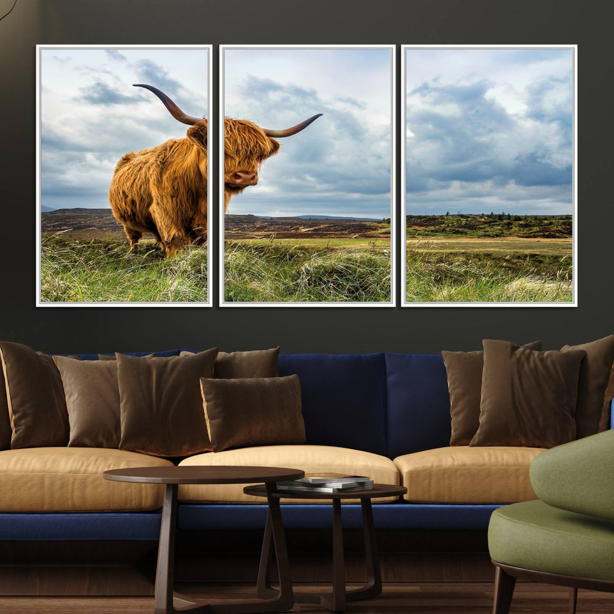 Highland Cattle Wall Art Cow Canvas Print Animal Art