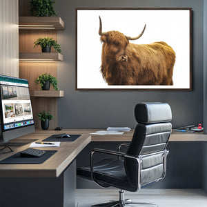 Highland Cow Wall Art Canvas Print – Framed Scottish Bull