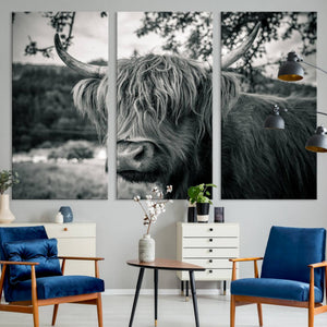 Highland Cow Wall Art Canvas Print Scottish Cattle Canvas