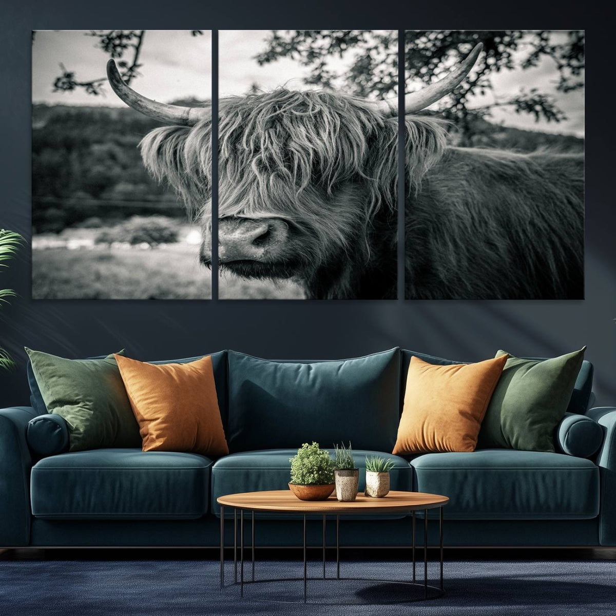 Highland Cow Wall Art Canvas Print Scottish Cattle Canvas