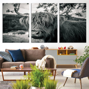Highland Cow Wall Art Canvas Print Scottish Cattle Canvas