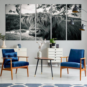 Highland Cow Wall Art Canvas Print Scottish Cattle Canvas