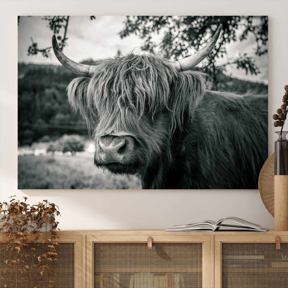Highland Cow Wall Art Canvas Print Scottish Cattle Canvas